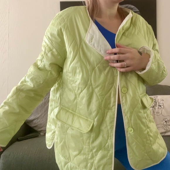 Lime Green Quilted Jacket - Picture 12 of 14